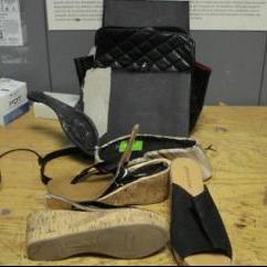 Shoes and pocketbook in which cocaine was hidden